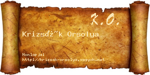 Krizsák Orsolya névjegykártya